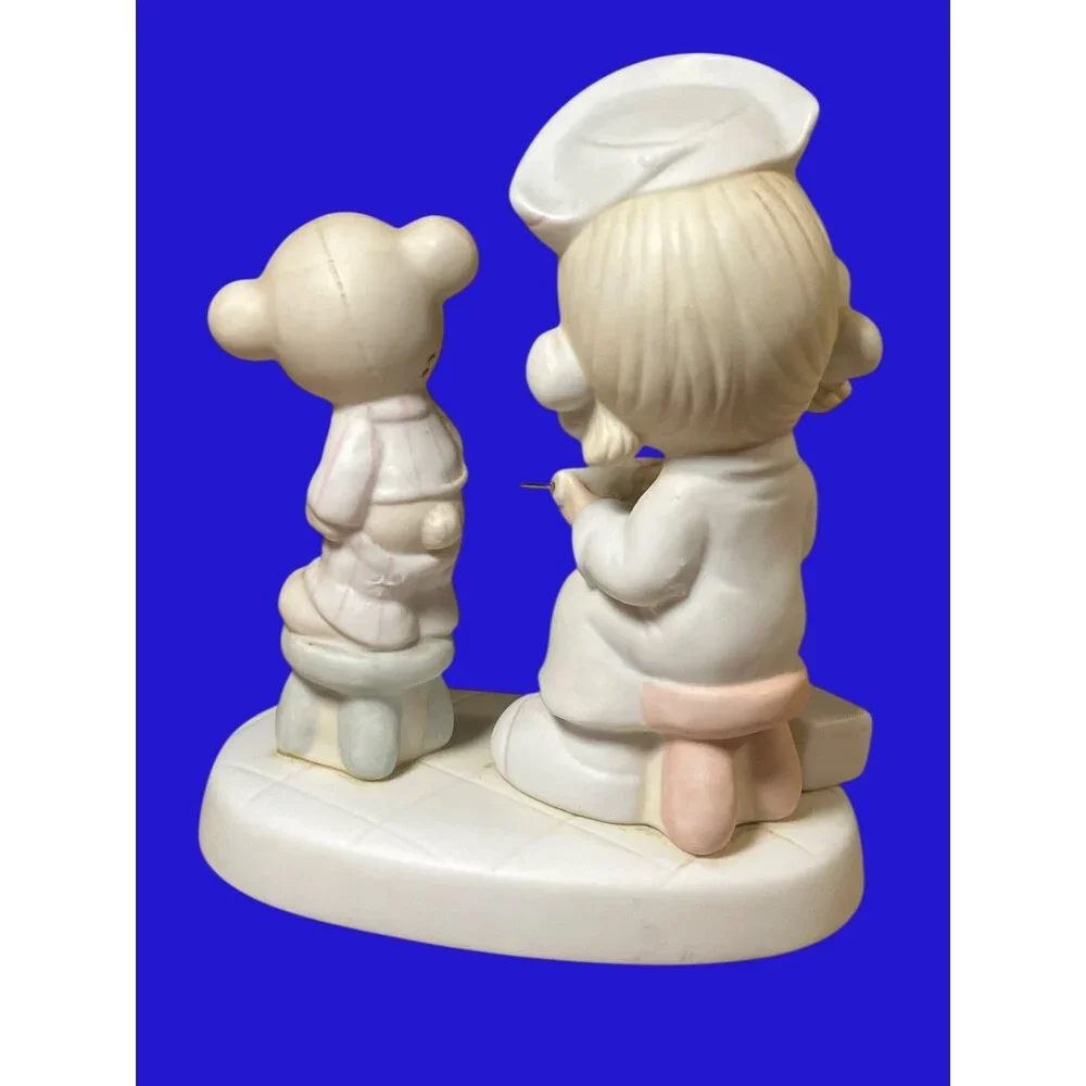 Precious Moments Love Beareth All Things Figurine E-7158 Nurse and Bear